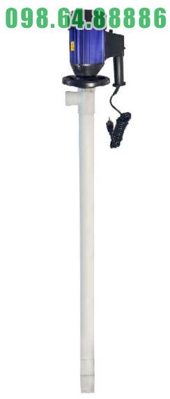 Bơm thùng phuy hóa chất PTFE 600W cho axit, kiềm đậm đặc model JDT
